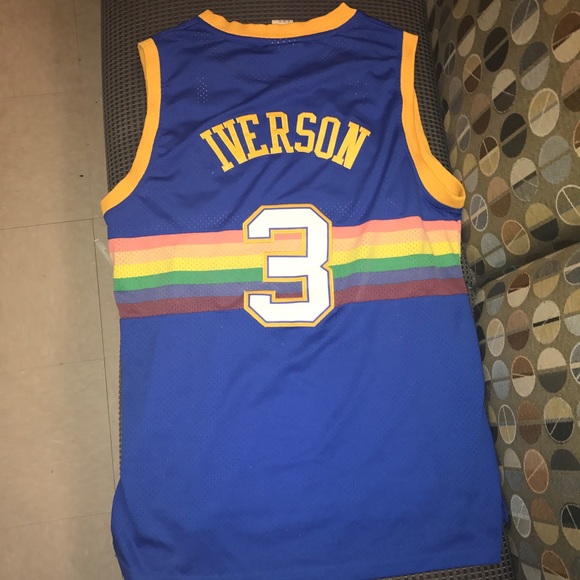 allen iverson rainbow nuggets jersey